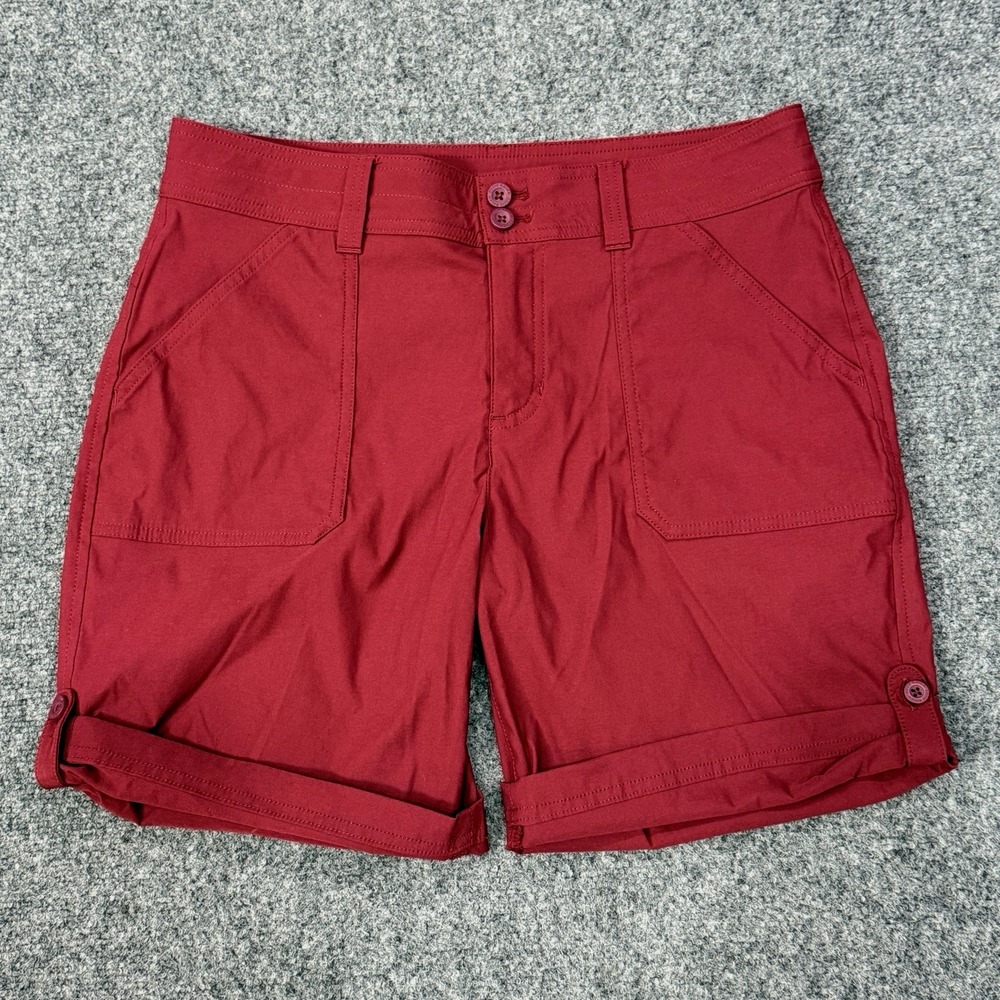 Eddie Bauer Women's Size 8 Rolled Hem Bermuda Shorts Maroon